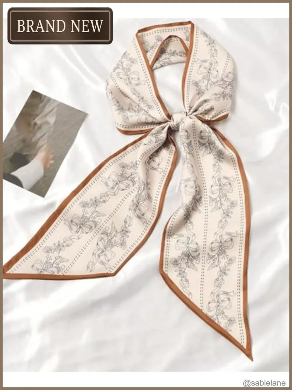Silky Long Thin Satin Scarf for Women - Multipurpose Headscarf, Hair Neck